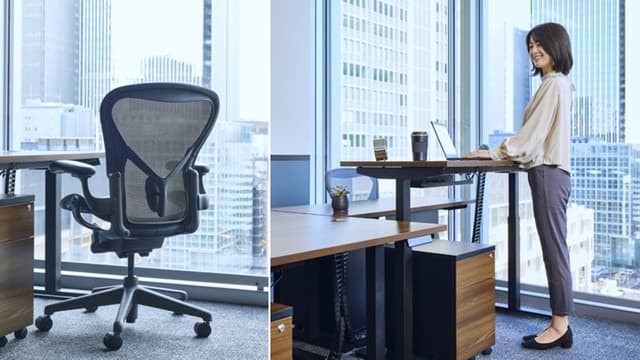 Herman Millerアーロンチェア & Benel電動昇降デスク