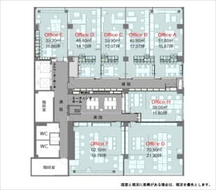 その他_フロアマップ。同フロアには複数名で利用できる会議室もあります。