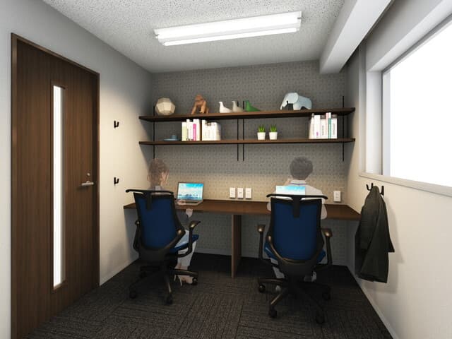 個室_長時間の作業も快適に行えるような性能の高い家具を準備しています。