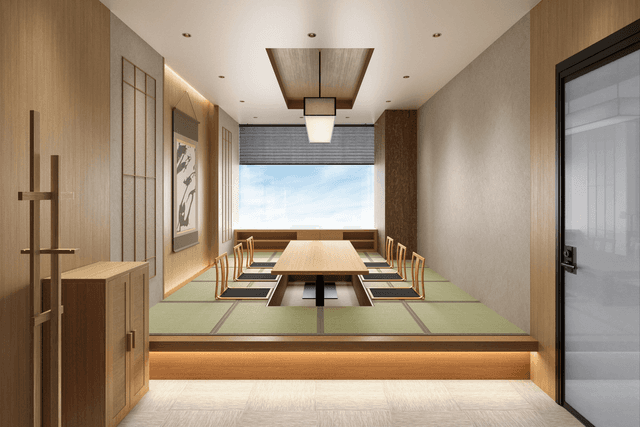 共有部_会議室。茶室をイメージした、心落ち着く「和」の会議室。(有料)。※画像はイメージです。