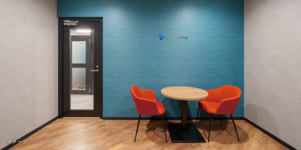 共有部_ラウンジ。Wi-Fi完備ですぐに作業をスタートできます。※画像はイメージです。©Regus