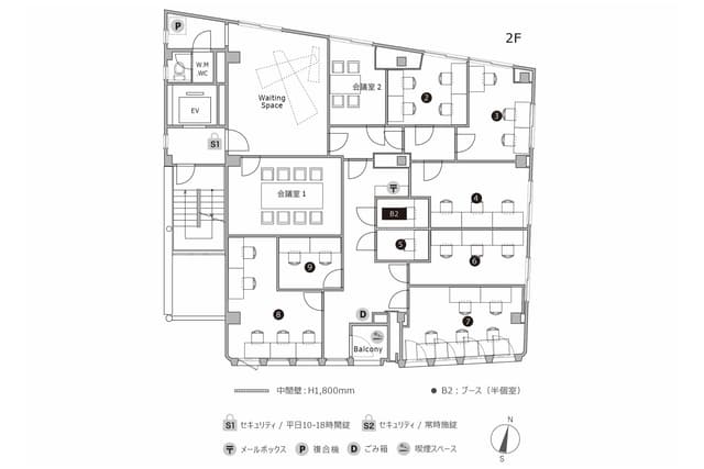 その他_フロアマップ。2Fのフロア案内図です。