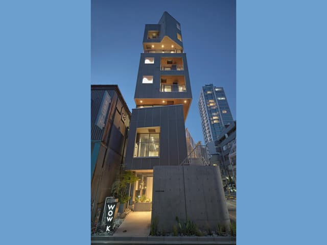 建物外観。2階から8階がオフィスフロアです。各階1テナントずつの専有フロアです。