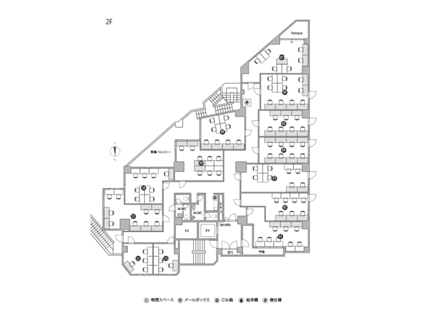 その他_フロアマップ。施設2階のフロア案内図です。