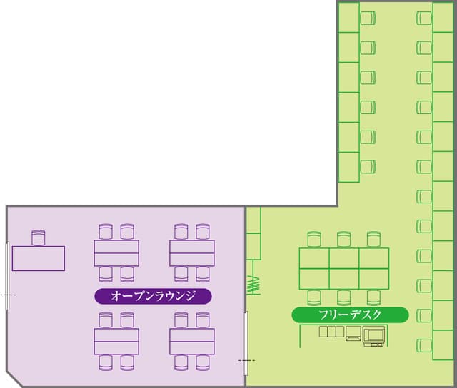 その他_内装。デスクや設備など必要なものが揃った、シンプルなデザインのオフィスです。
