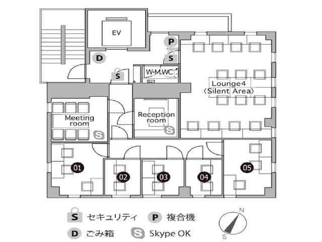 その他_フロアマップ。ビル4Fのフロア案内図です。