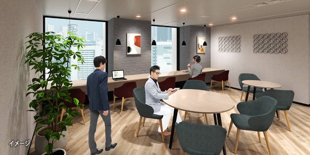 共有部_ラウンジ。作業はもちろん休憩スペースとしても過ごすことができます。※画像はイメージです。©Regus