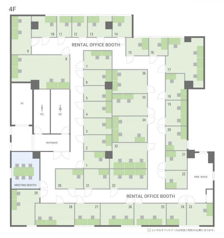 全体図_BIZcircle亀戸(ビズサークル)4階全体図