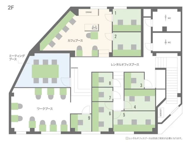 その他_フロアマップ。オフィスのフロア案内図です。©BIZcomfort