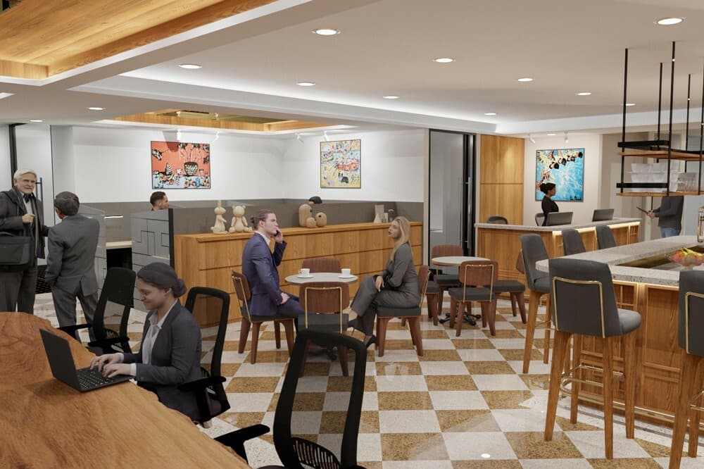 共有部_コワーキングスペース。ちょっとした打ち合わせにも利用可能です。※画像はイメージです。