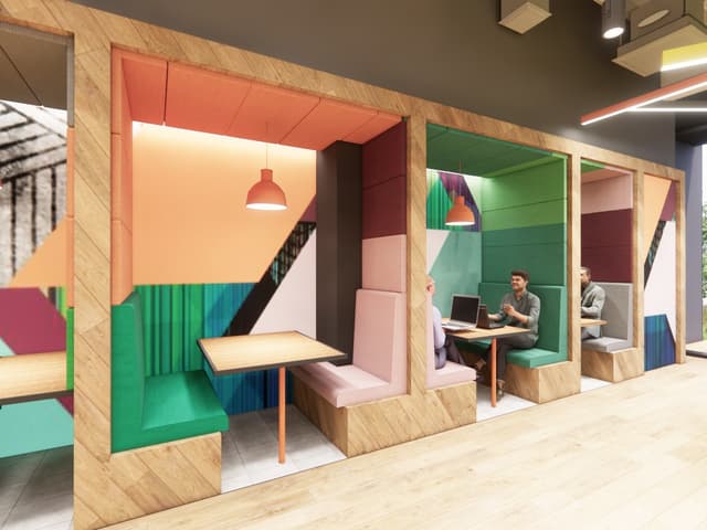 共用部_1階シェアフロア内の打合せスペース。ゲストを招いて利用することも可能です。