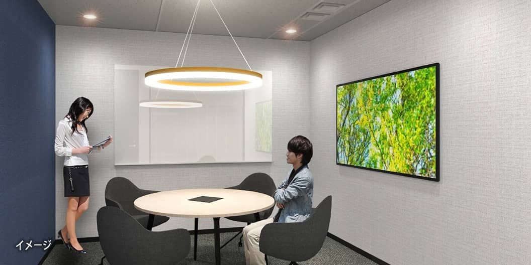 共有部_会議室。少人数から1時間単位で利用可能です。※画像はイメージです。©Regus