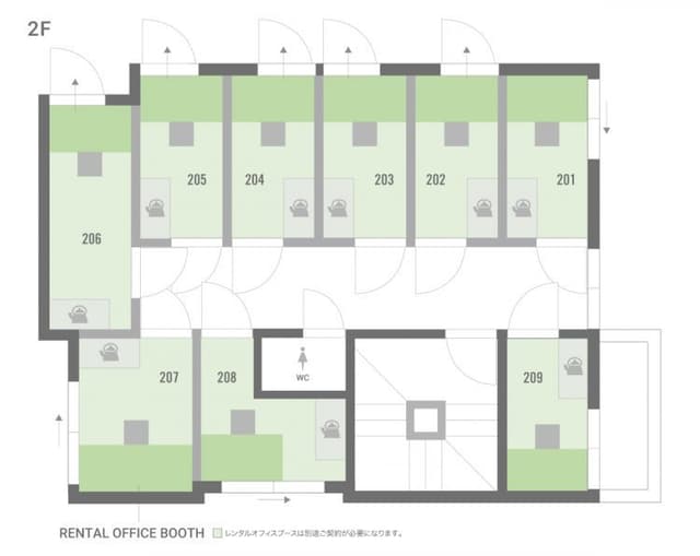 全体図_BIZcircle板橋本町(ビズサークル)2階全体図