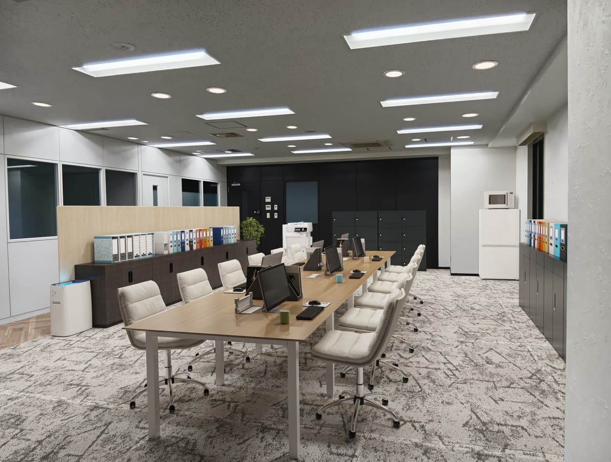 専有部_執務室。※イメージ。什器は有料オプションです。