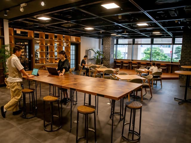 共用部_ラウンジ。県内外の人と情報が集まり、意見や情報の交換が出来ます。