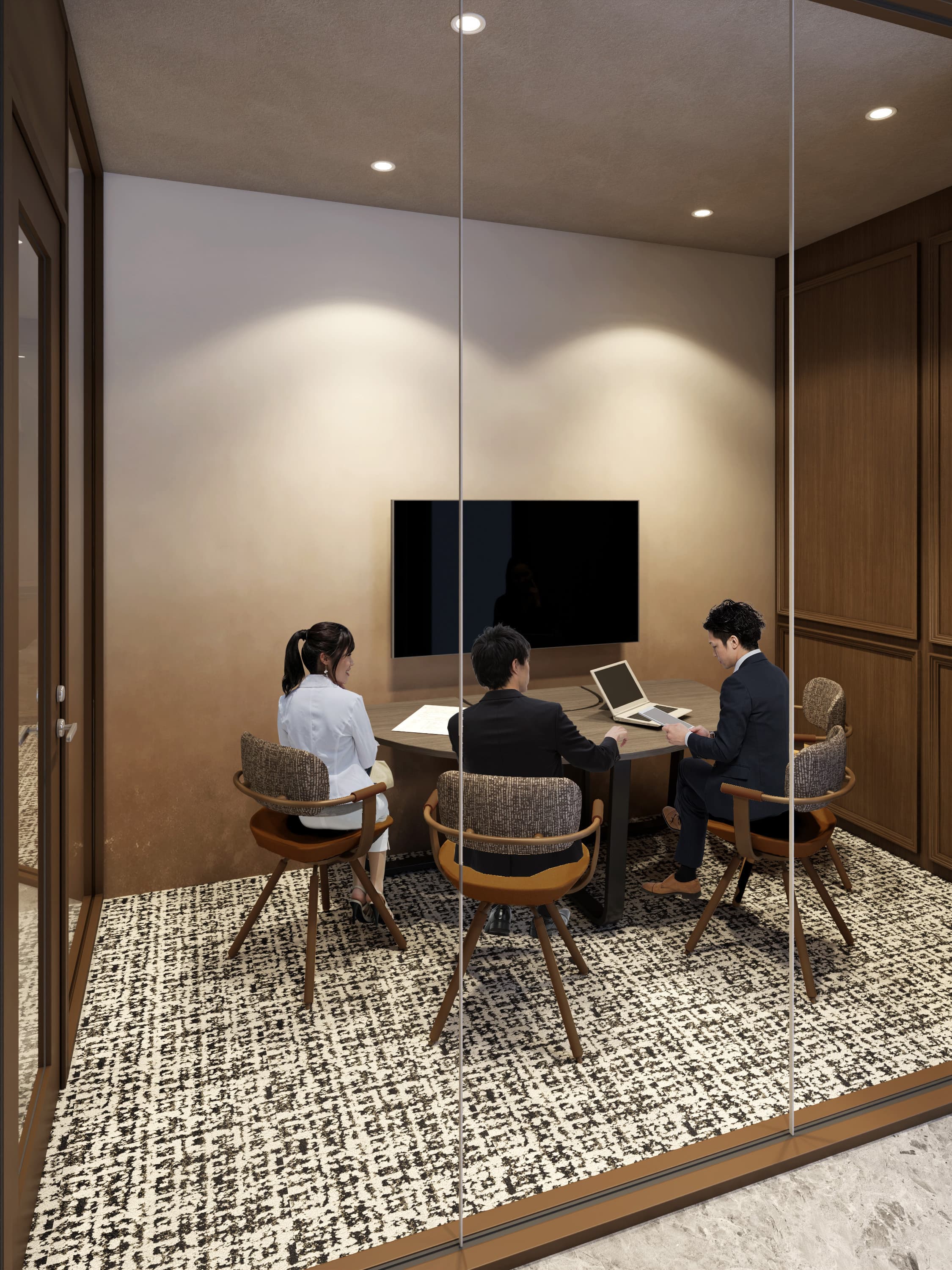 共有部_会議室。来客対応や打ち合わせ、大切な商談におすすめです(有料)。※画像はイメージです。