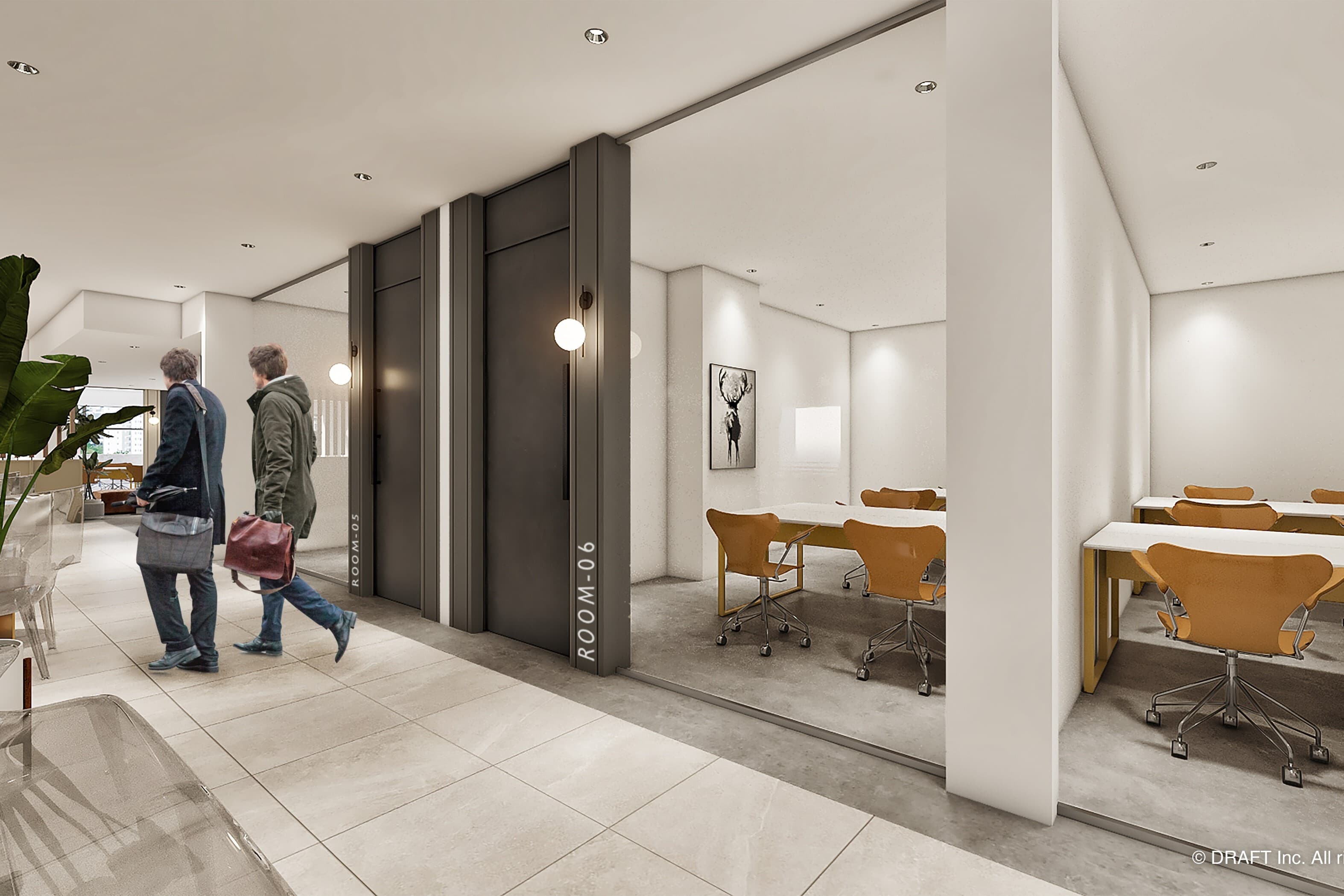 専有部_個室(プライベートオフィス)。4名から利用できるデスク・チェアつきの完全個室です。※画像はイメージです。