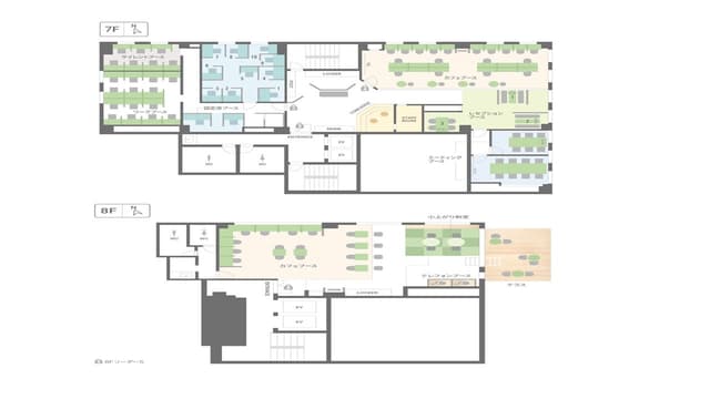 その他_フロアマップ。ビル7階8階のフロア案内図です。©BIZcomfort