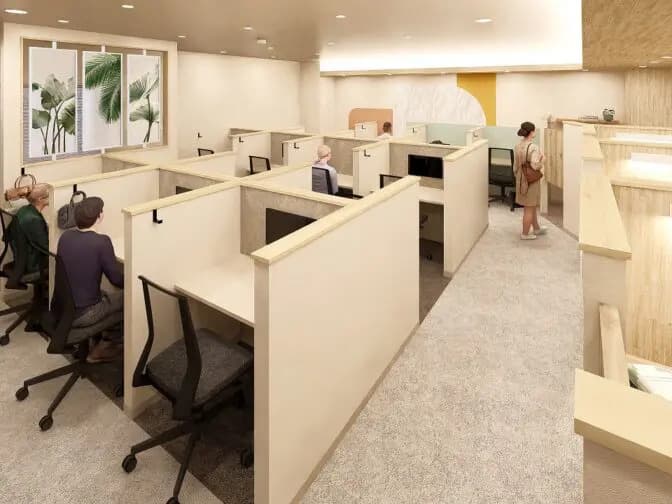 共有部_ワークブース。ソロワークにおすすめです。※画像はイメージです。©bizcomfort