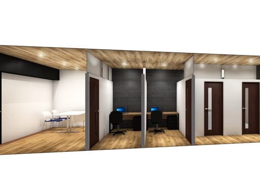 その他_内部横断イメージ。シンプルなデザインの内装で、落ち着いた空間を提供しています。