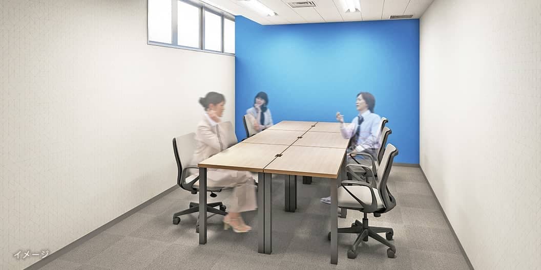 共有部_会議室。会議、面接、取材、セミナーなど様々なシーンで活用できます。※画像はイメージです。©Regus