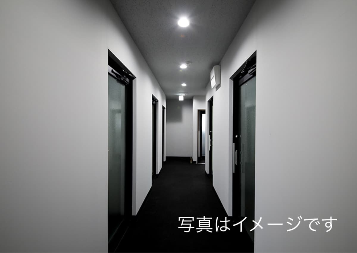 共有部_廊下。防犯カメラとスマートロックが採用されておりセキュリティ面でも安心です。