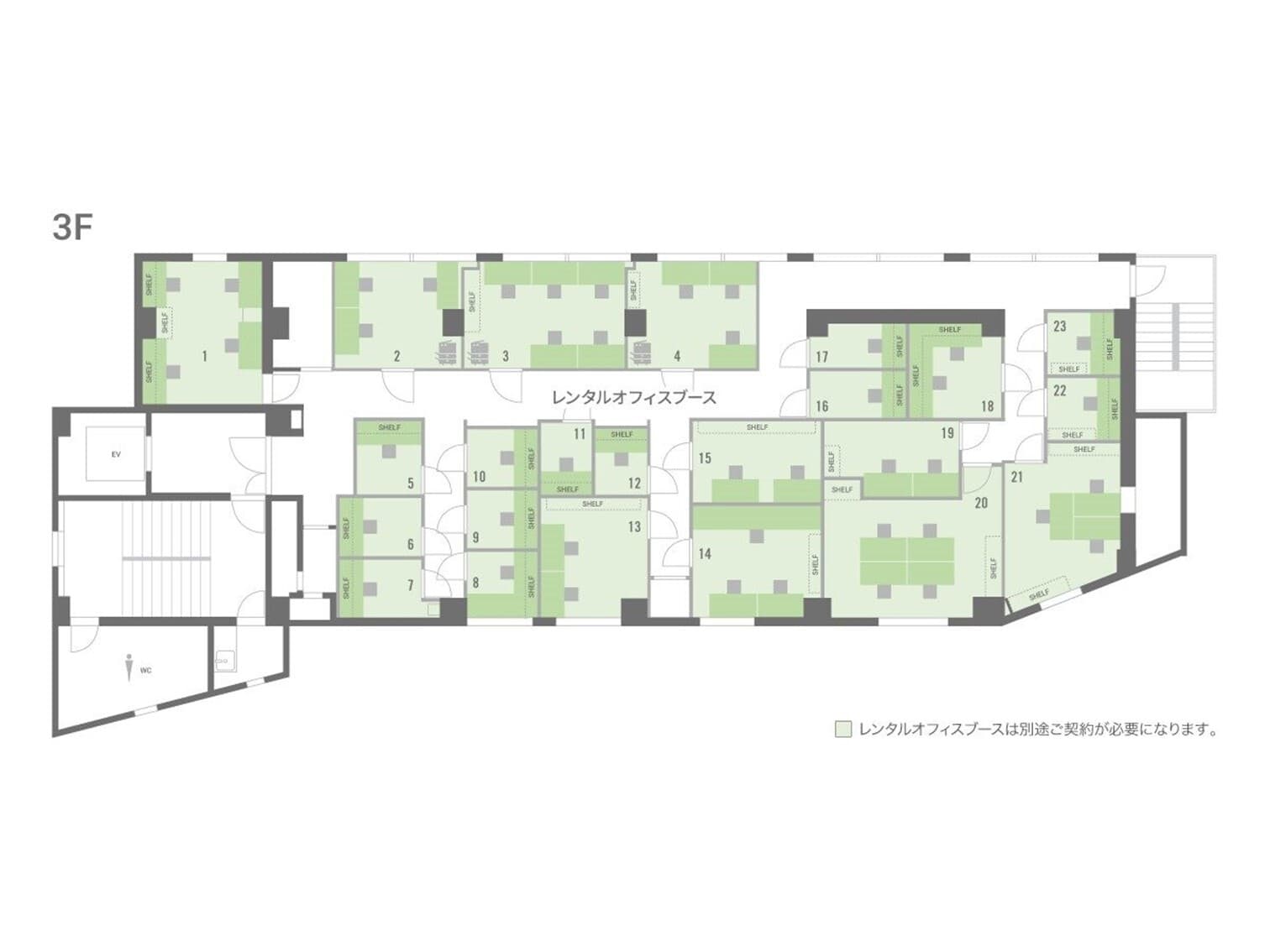 その他_フロアマップ。3Fのフロア案内図です。©BIZcomfort