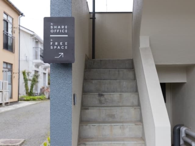 外観_建物横の階段からオフィスに入ることができます。