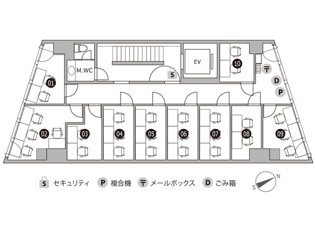 その他_フロアマップ。個室のある8階のフロア案内です。