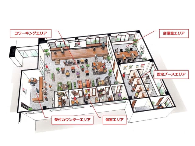 フロアマップ。ご契約内容によって利用可能なエリアが異なります。