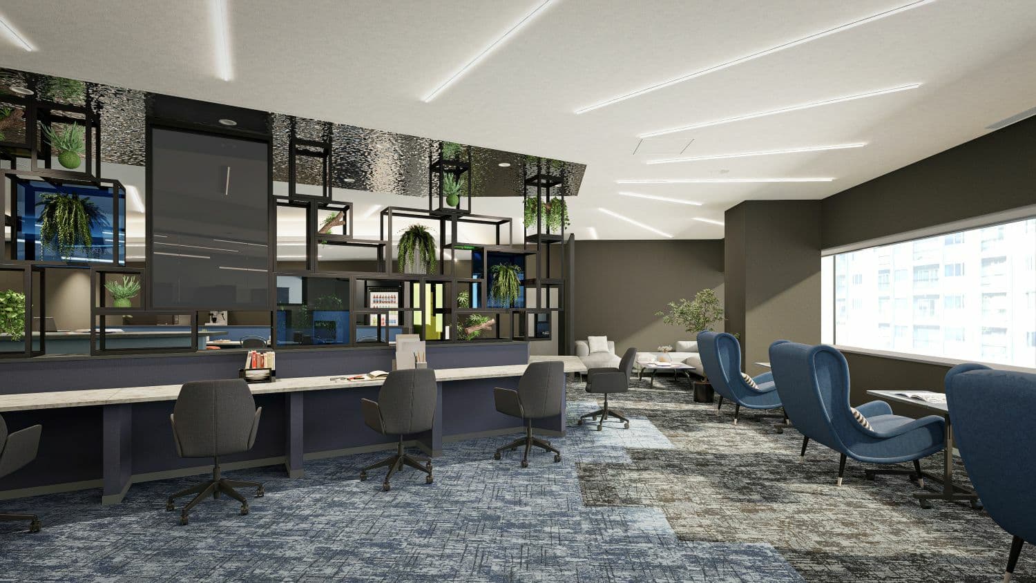 共有部_ラウンジ。ミーティングや作業はもちろん、来客や商談も行うことができます。※画像はイメージです。