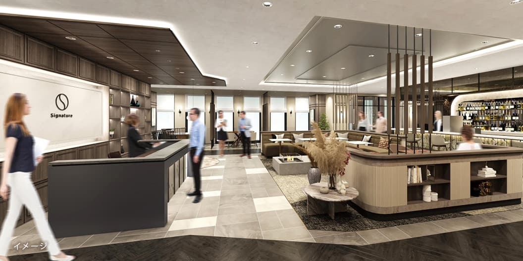 共有部_ラウンジ。仕事中のリフレッシュや来客などにも利用可能です。※画像はイメージです。©Regus