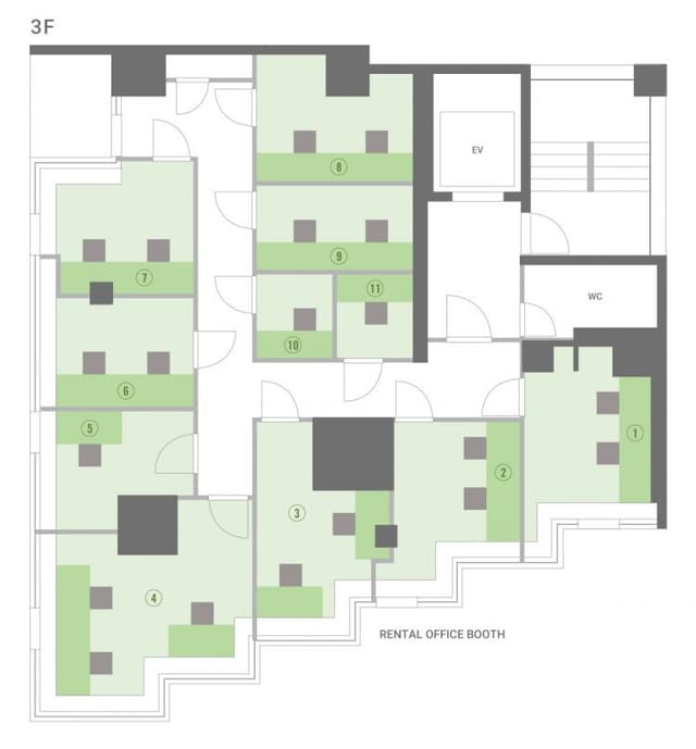 オフィスマップ_3階フロアのマップです。