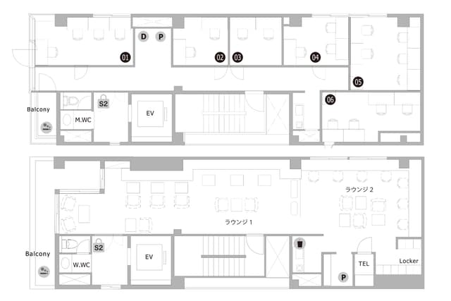 その他_フロアマップ。オフィスのフロア案内図です。