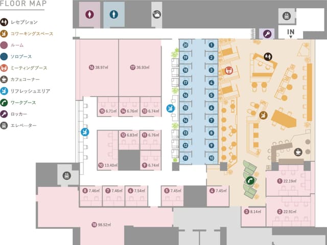 その他_フロアマップ。ビル3階、SENQ(センク)青山並木通りのフロア案内です。