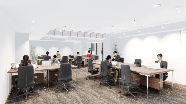 専有スペース_ハーフセットアップオフィス。1フロア貸し(116.20㎡/35.15坪)、会議室付きです。※画像はイメージです。