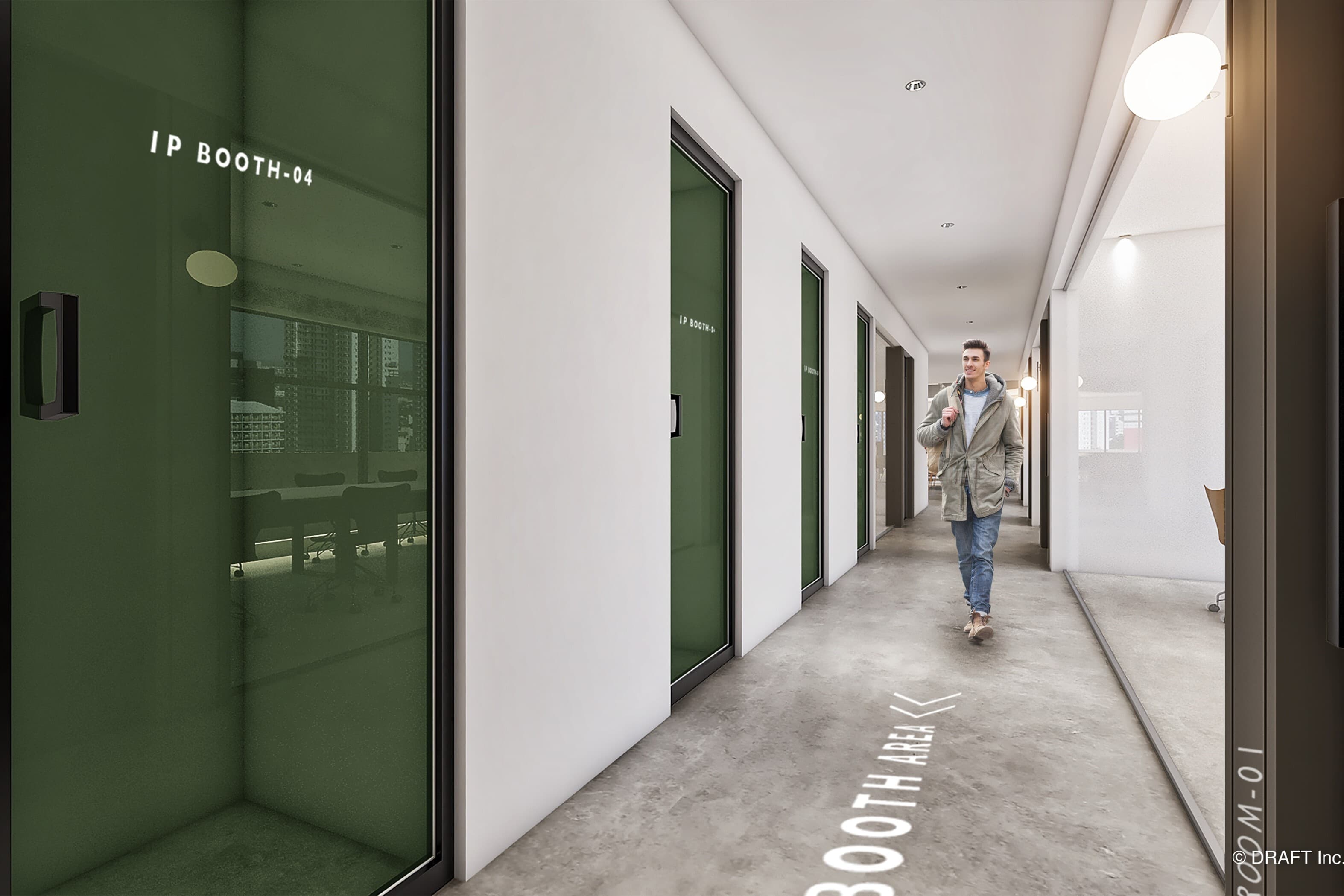 専有部_個室(セミプライベートオフィス)。セミプライベートオフィスはスタートアップ企業や1~4名での少人数利用に適しています。※画像はイメージです。