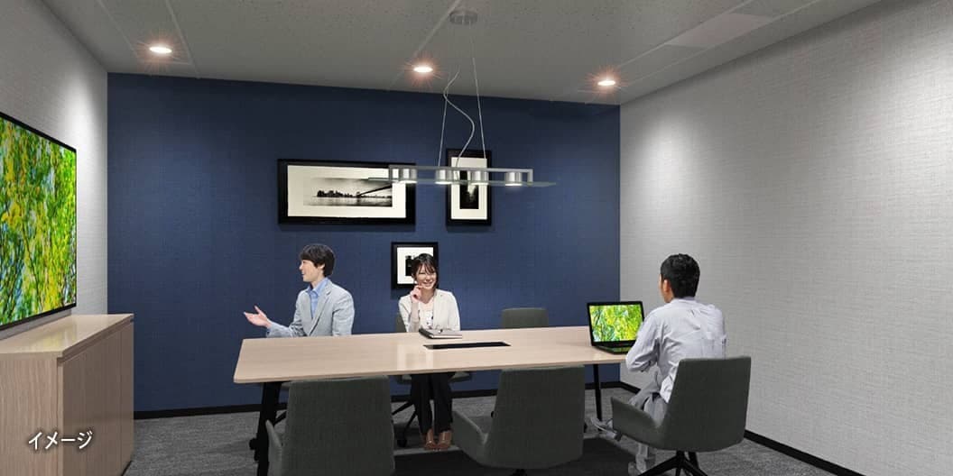 共有部_会議室。会議、面接、取材など様々なシーンで活用できます。※画像はイメージです。©Regus