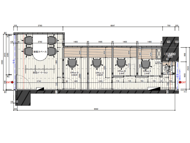 その他_フロアマップ。ビル1階、施設内のフロア案内図です。