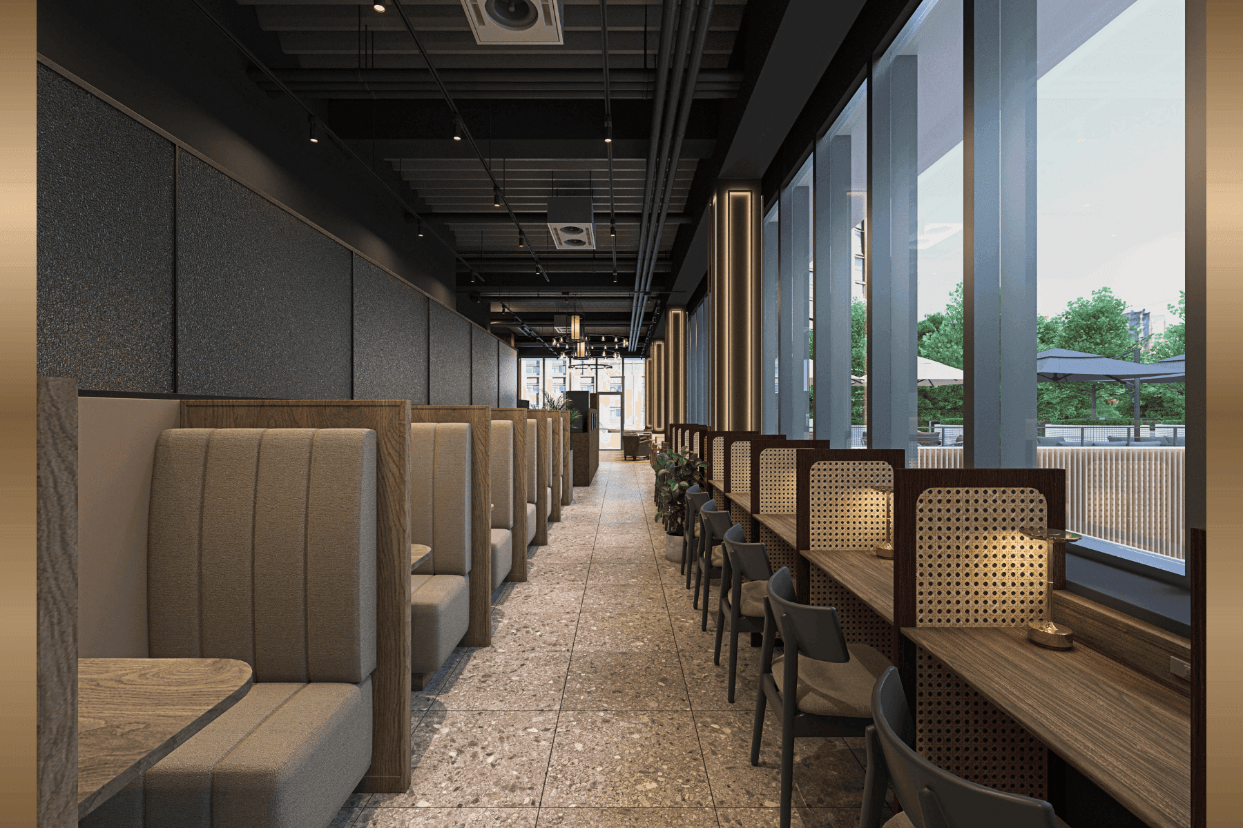 共有部_ラウンジ。一人ひとり区切られたブースです。※画像はイメージです。