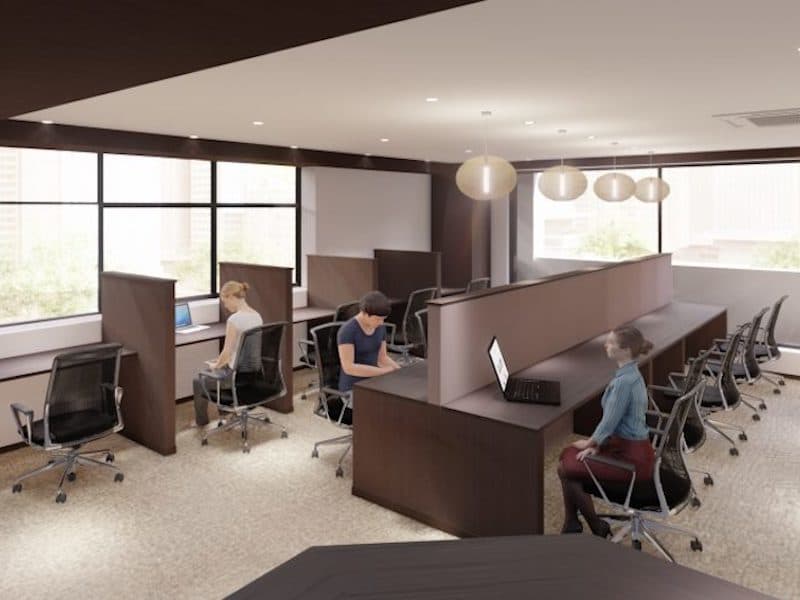 共用部_カフェブース。個室契約の方もご利用いただけるオープンスペースです ©bizcircle