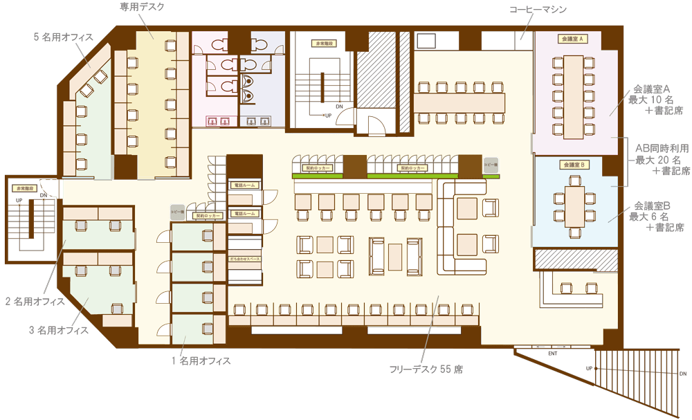 マップ_2Fのオフィスマップです