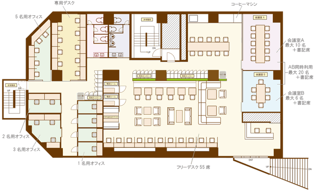 マップ_2Fのオフィスマップです