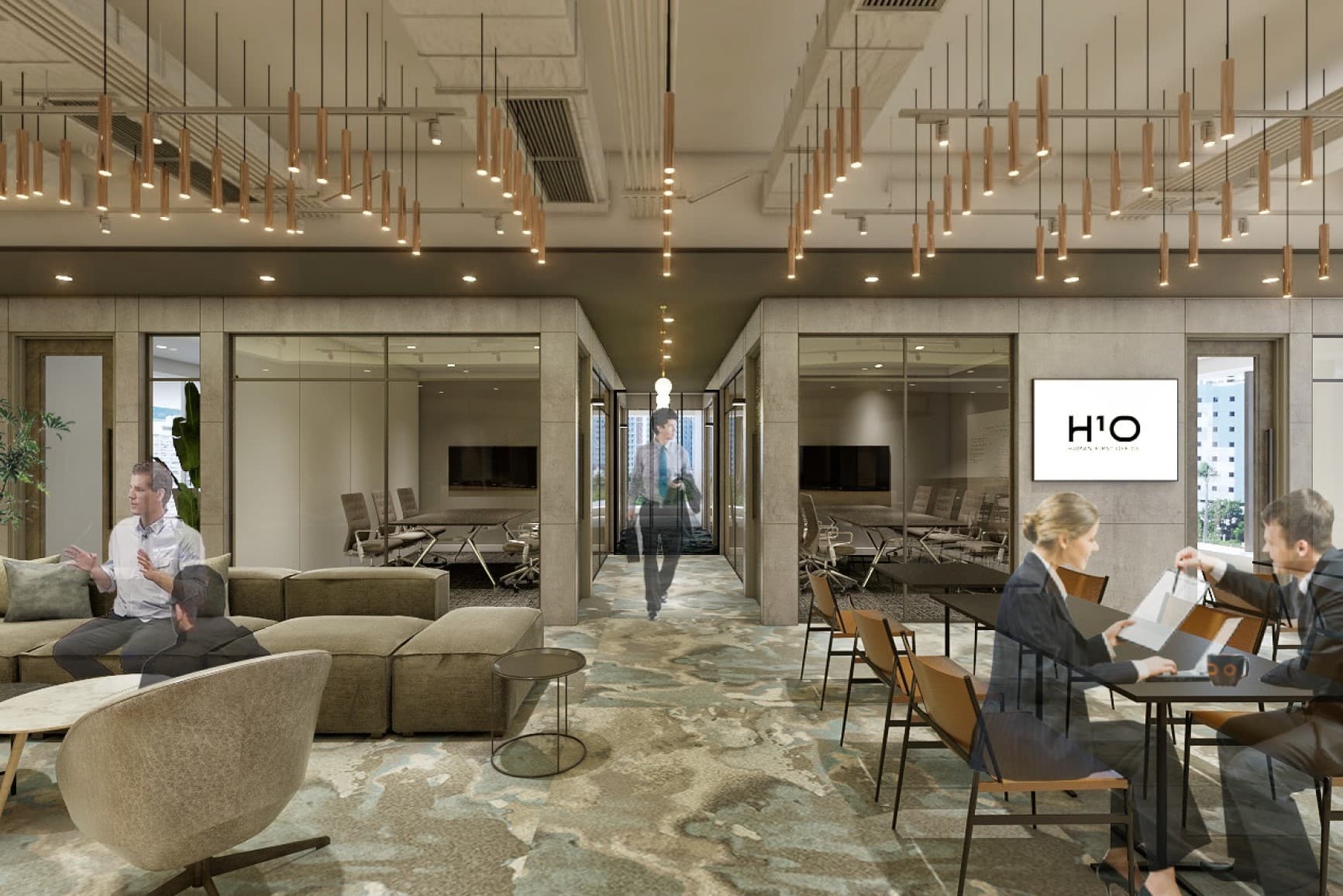 ラウンジ_共用ラウンジです。共用ラウンジのゲスト利用は1グループ(4名まで)1時間まで無料です ※イメージ画像