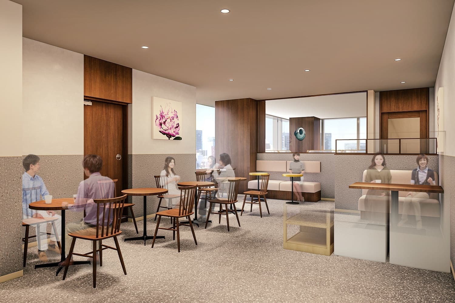 共用部_アワーズルームです。休憩時はこちらでゆったりと羽を伸ばすことが出来ます。