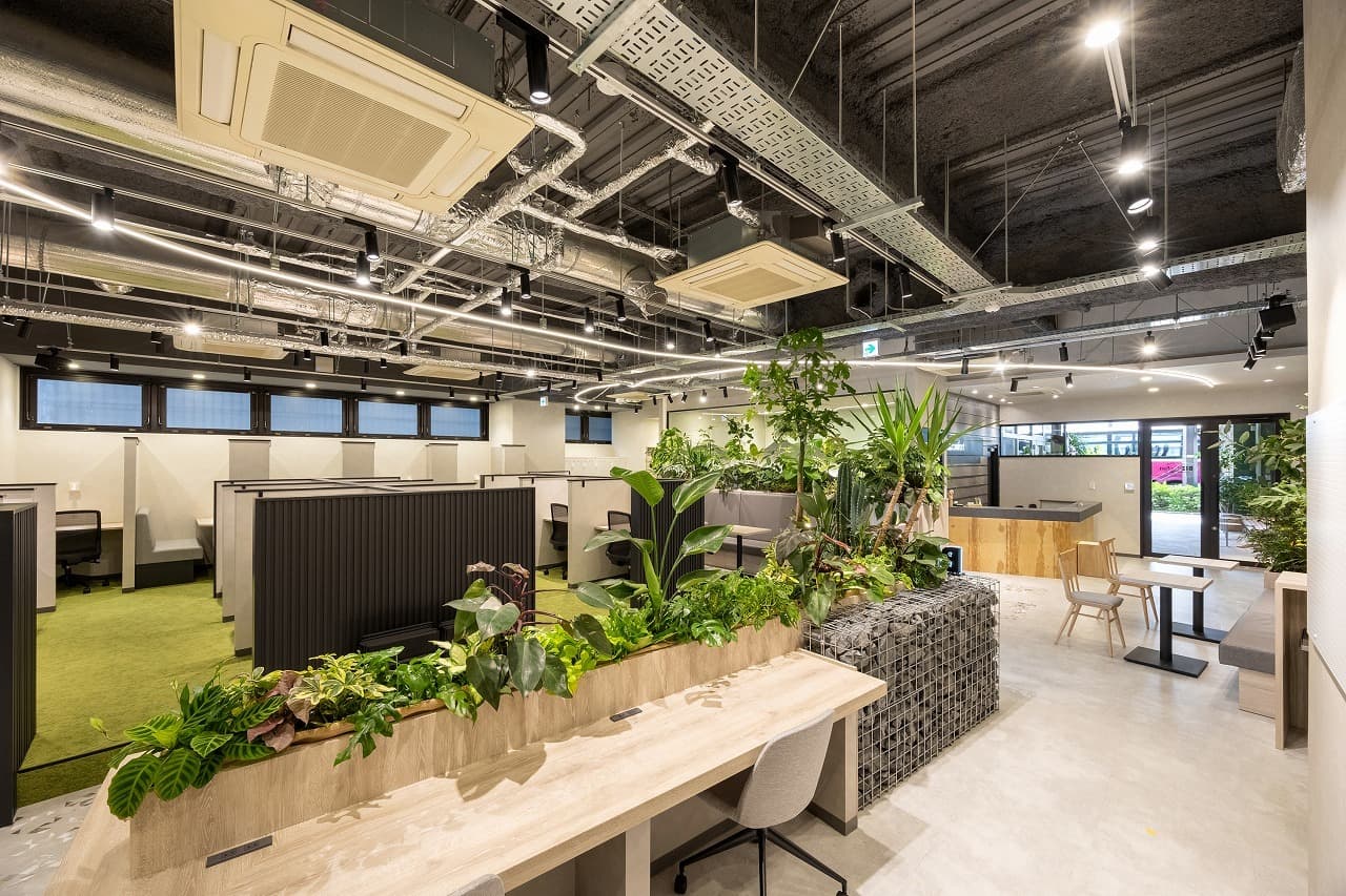 開放感のあるカフェブース/グループワーク、ソロワークそれぞれ向けに4種類の席を用意しています©bizcomfort