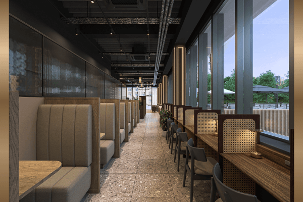 共有部_ラウンジ。一人ひとり区切られたブースです。※画像はイメージです。