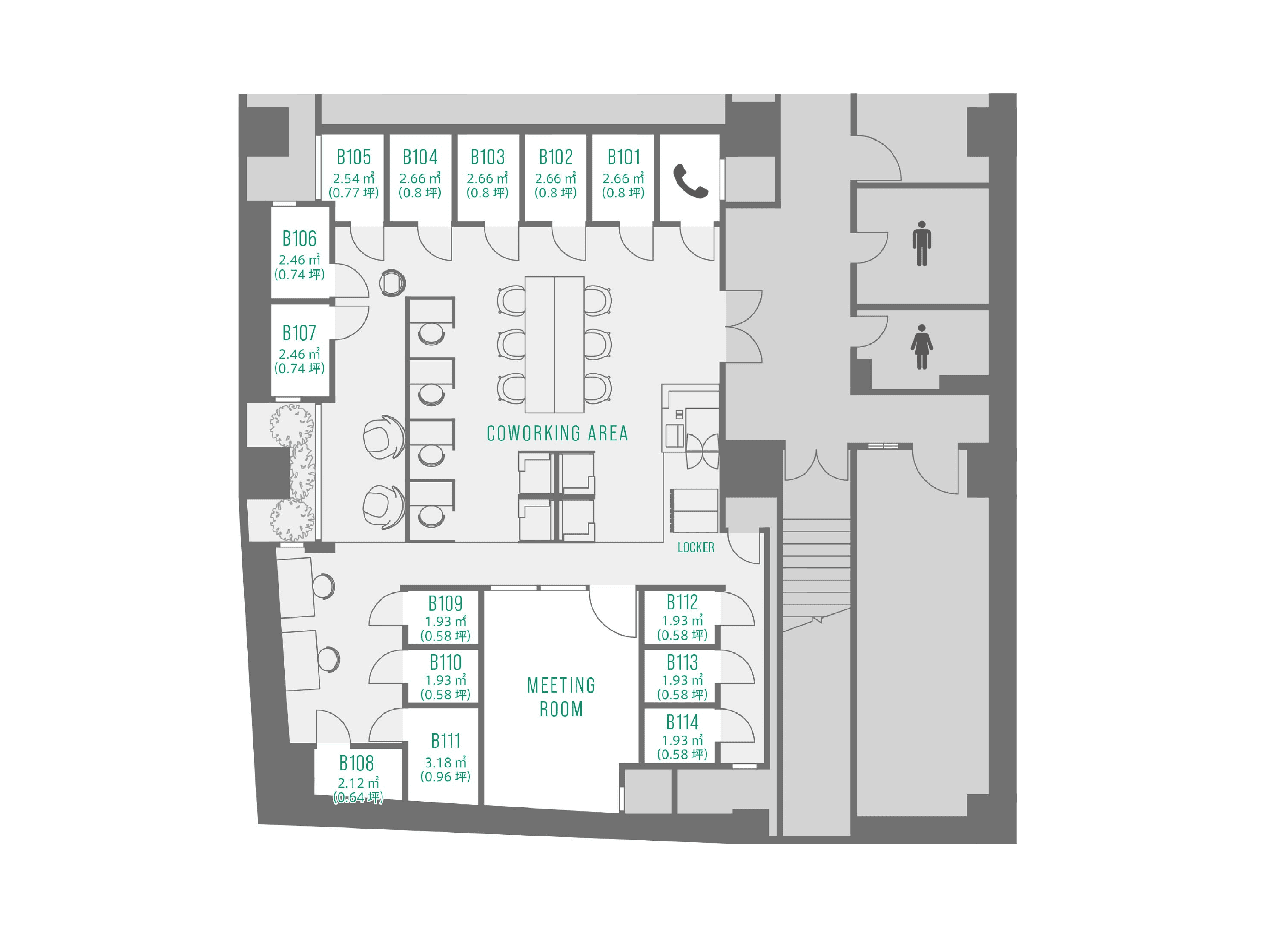 その他_地下1階のフロア案内図です。