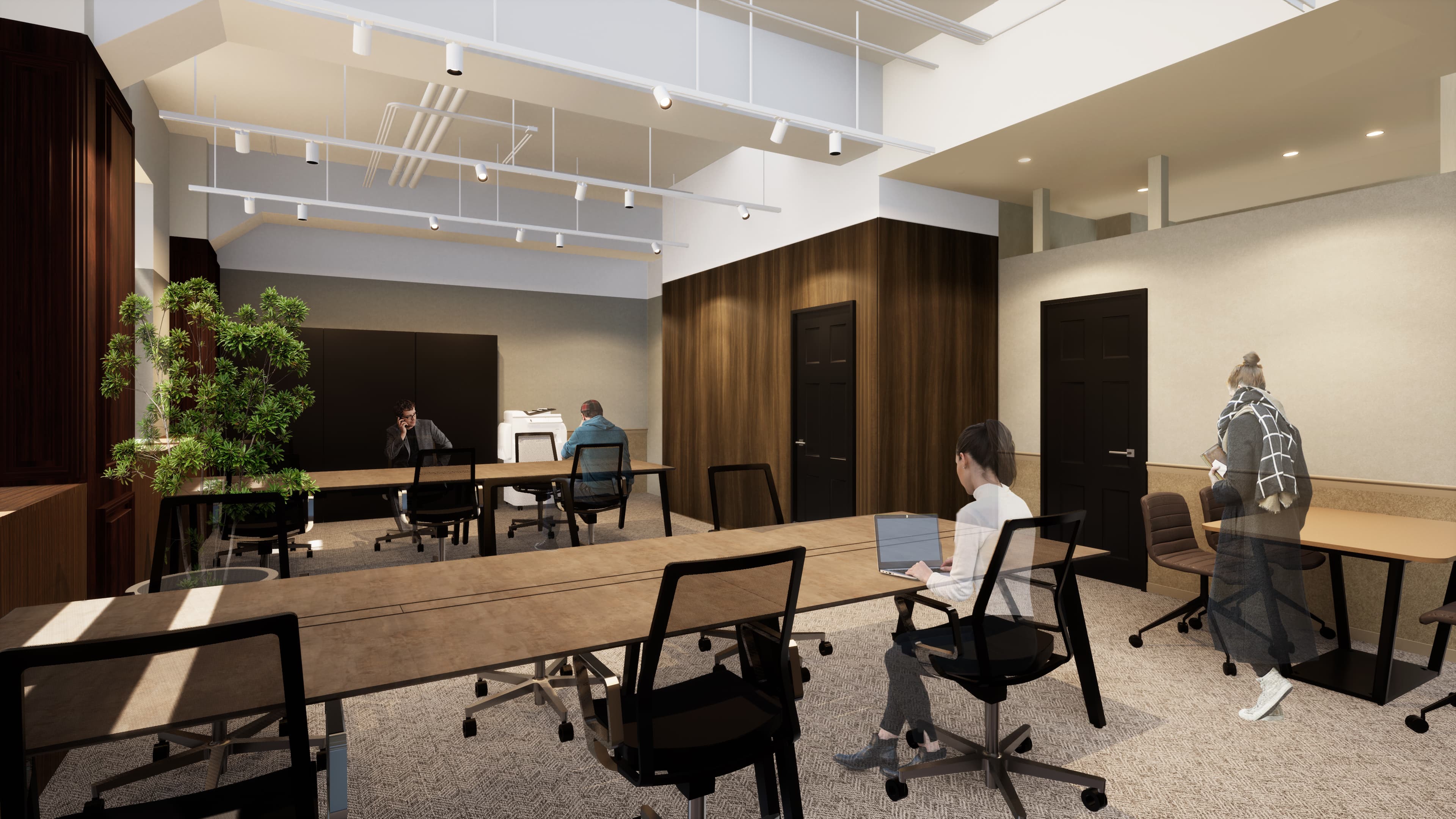 専有部_個室内イメージ。家具つきの区画と家具なしの区画をご用意しています。