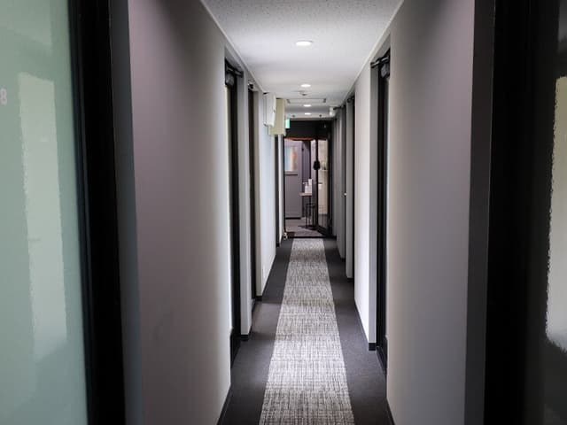 共用部_廊下。防犯カメラが設置されており、セキュリティ面で安心してご利用いただけます。
